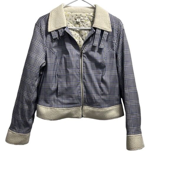 Women’s Tyler Boe Blue Plaid Jacket Sz.L - Picture 1 of 7